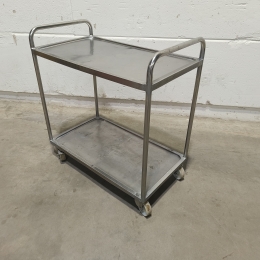 Stainless steel serving trolley